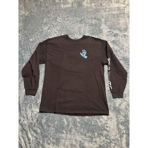 Santa Cruz Screaming Hand Logo Long Sleeve T-Shirt Size L Mens Black Skate